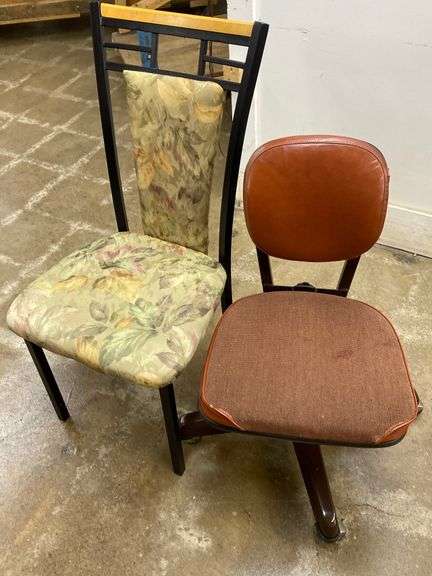 Vintage office chair and padded side chair
