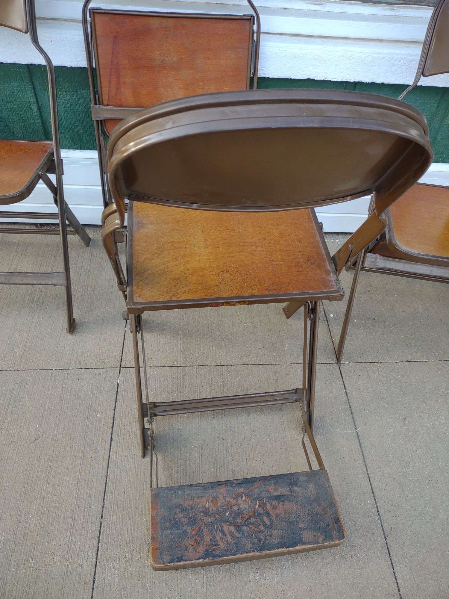 CLARIN FOLDING CHAIR ヴィンテージ Clarin Folding Metal School Desk Chair Music Department VTG