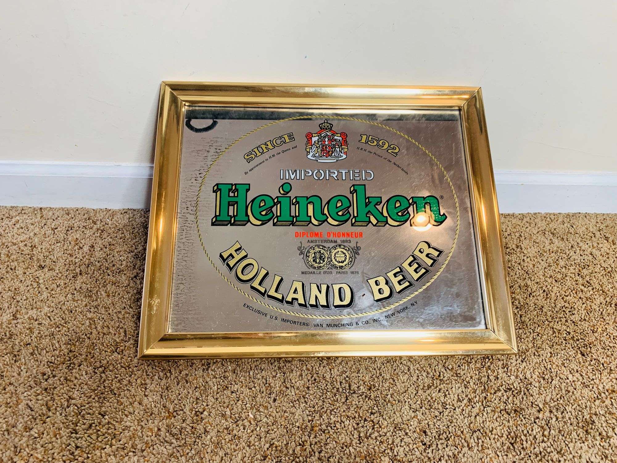 Super Cool vintage Heineken beer mirror, perfect for any man cave