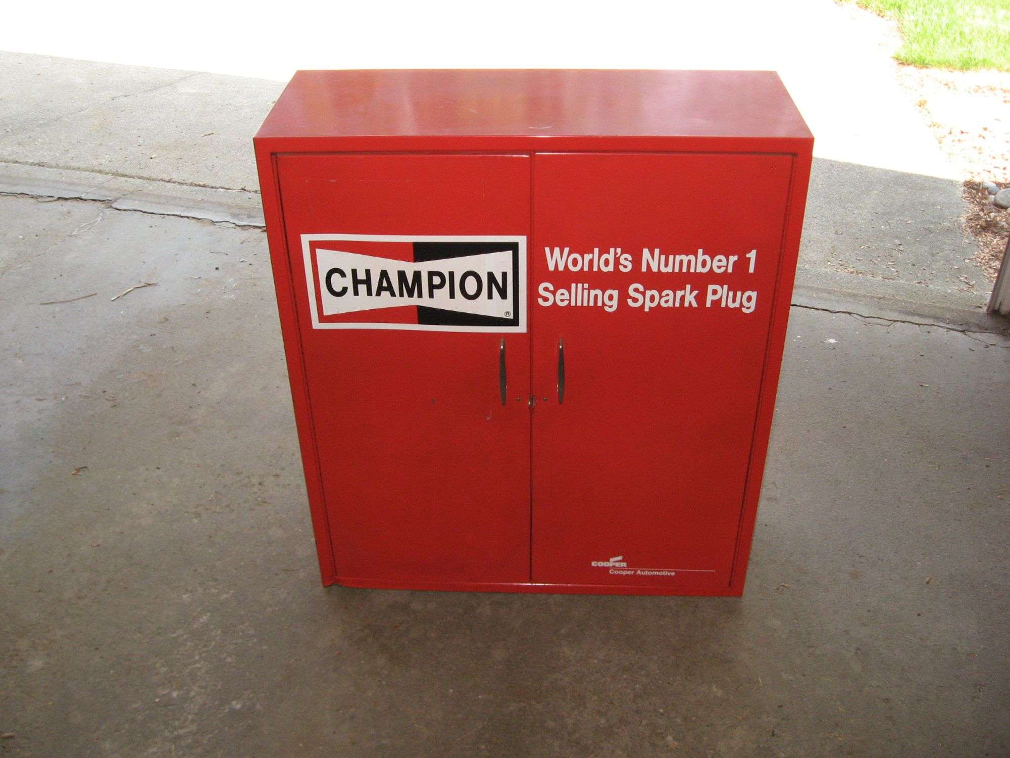 CHAMPION SPARK PLUG CABINET-2 DOOR - Lil Dusty Online Auctions