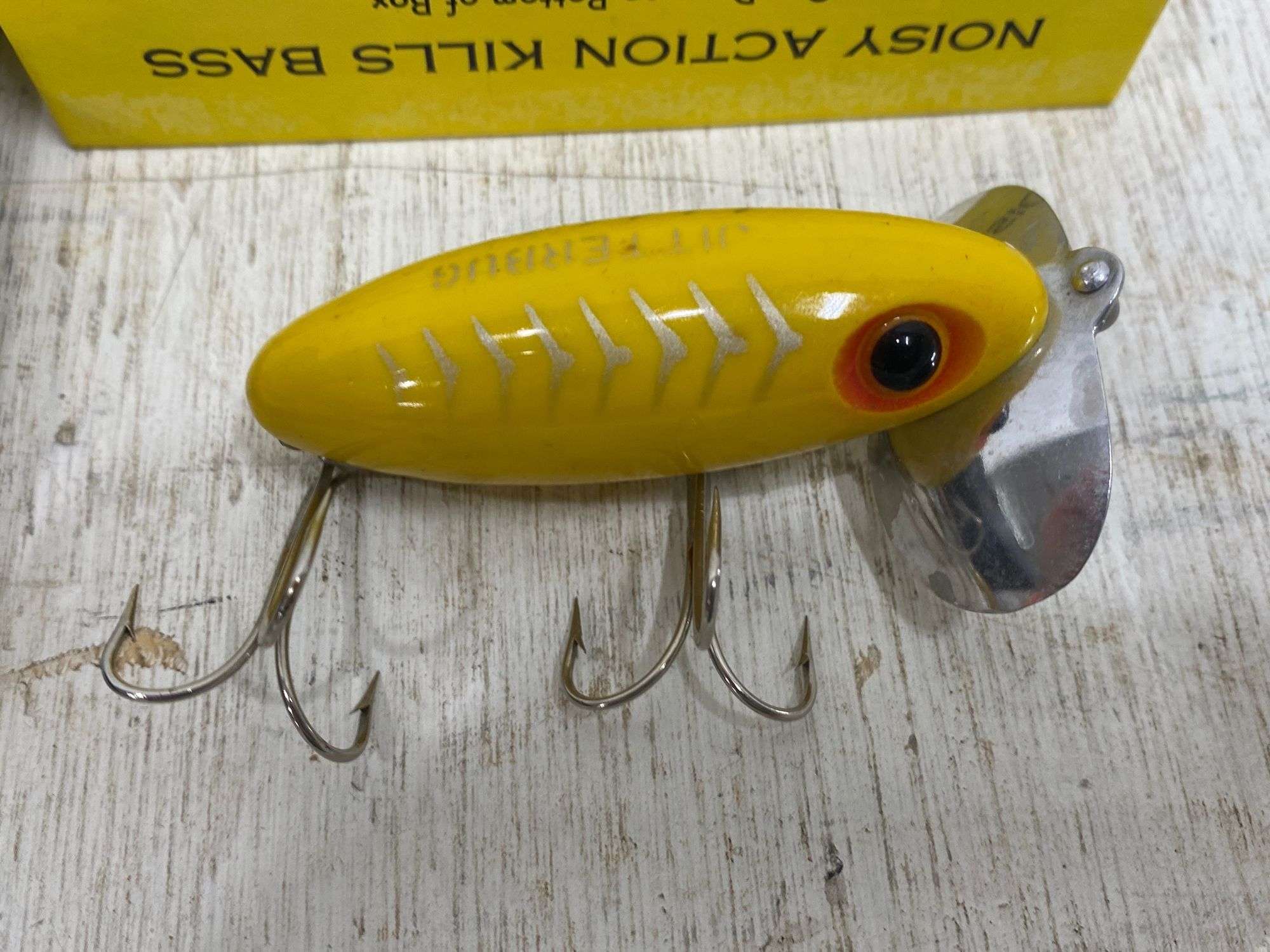 VINTAGE ARBOGAST JITTERBUG LURE 1.75 RED WHITE