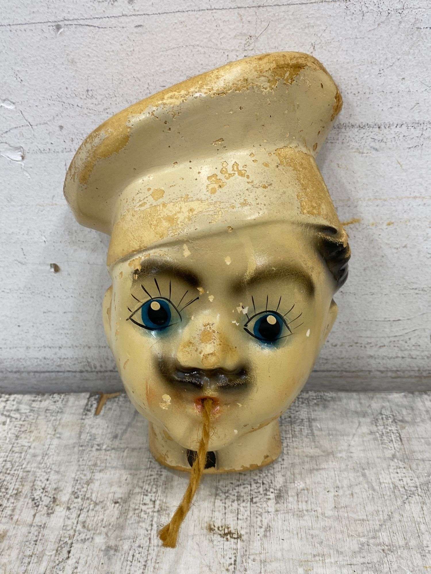 Vintage chalkware chef string holder/dispenser. 3d - Lil Dusty
