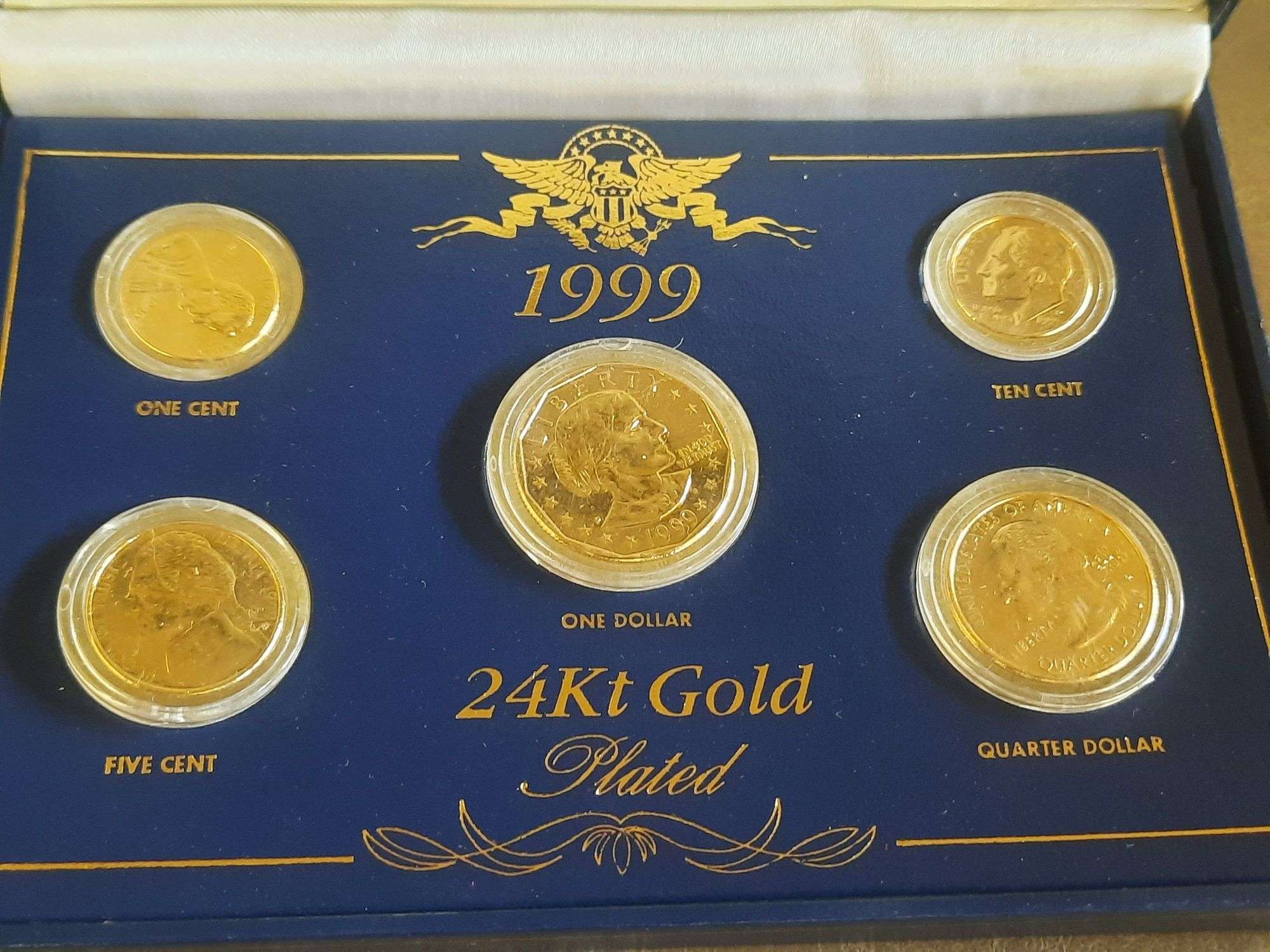 Lucky Penny 1999年製セット限定 1999 24K Gold Plated Coin Set Dollar Quarter Dime Nickel Penny