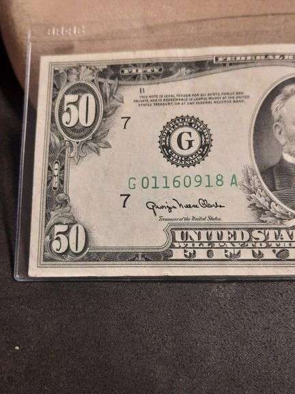 Nice 1950 $50 US Banknote - Lil Dusty Online Auctions - All Estate ...
