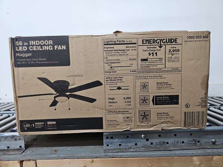 56" hugger led ceiling fan NIB 2a