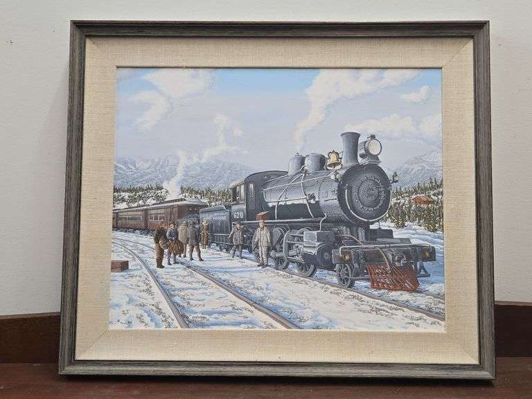 1988 Signed & Framed Alaska Railroad Oil Painting
