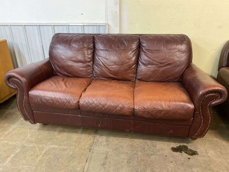Leather sofa 87" wide x 37.5" deep