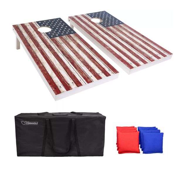 4' x 2' American flag Cornhole game NIP
