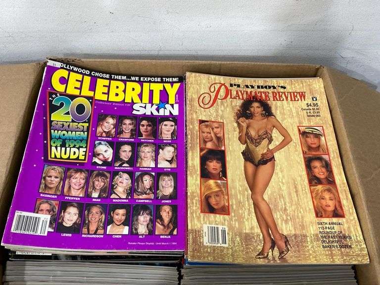 Huge lot of Playboy & Celebrity Skin magazines 1970's, '80's, 90's