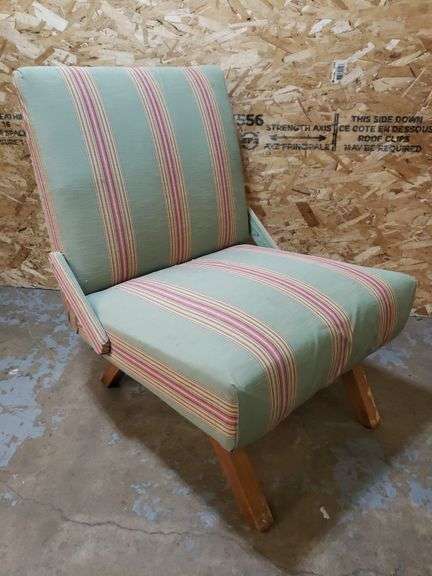 GREEN STRIPED ROCKING CHAIR
