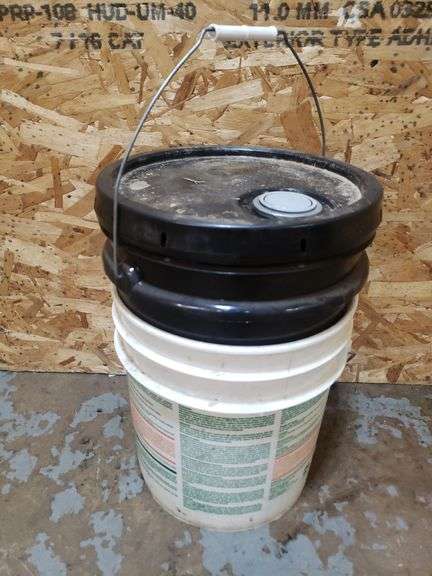 5GAL BUCKET OF MINERAL SPIRITS, MORE THAN HALF FULL, WITH EXTRA BUCKET