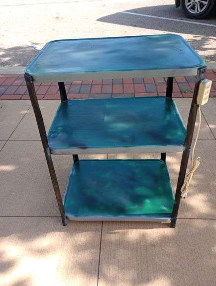 3 Tier vintage metal cart with wheels 20"×15"×28"