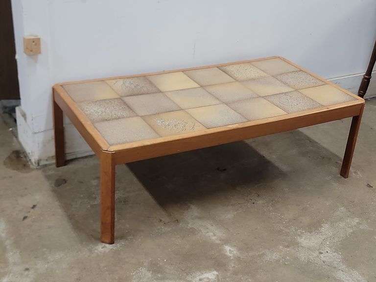 MCM Tile Top Wooden Coffee Table