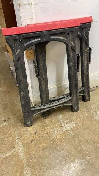 Pair of plastic folding sawhorses