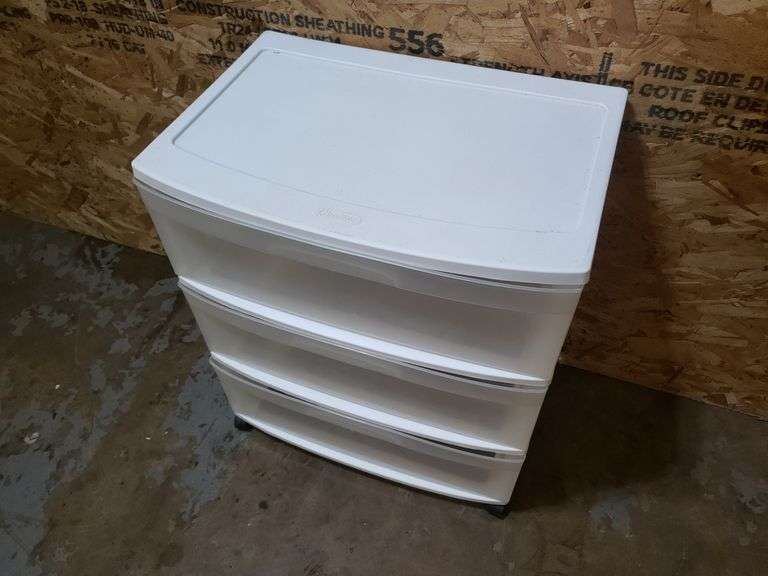 STERILITE STORAGE DRAWERS, 3 TIERED, 22"X15"X25"
