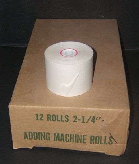 Full Box of 2-1/4" Adding Machine Tape Rolls