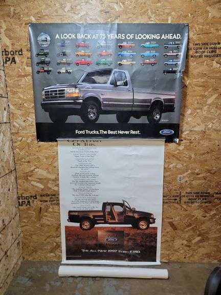 SET OF 3 VINTAGE FORD ADVERTISEMENTS / POSTERS. 00TOP