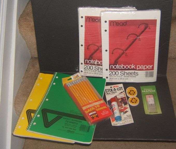 Lot of NEW School Supplies - Paper -Pencils - Notebooks -Erasers