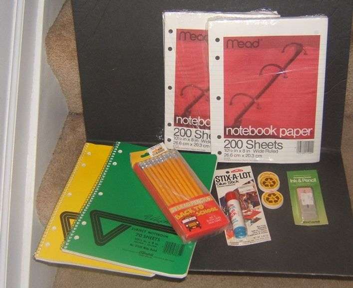 Lot of NEW School Supplies - Paper -Pencils - Notebooks -Erasers