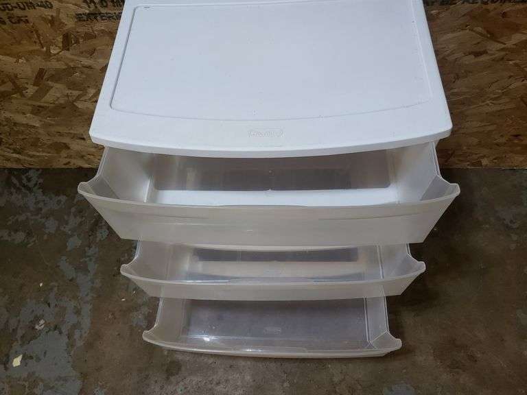 STERILITE STORAGE DRAWERS, 3 TIERED, 22"X15"X25"