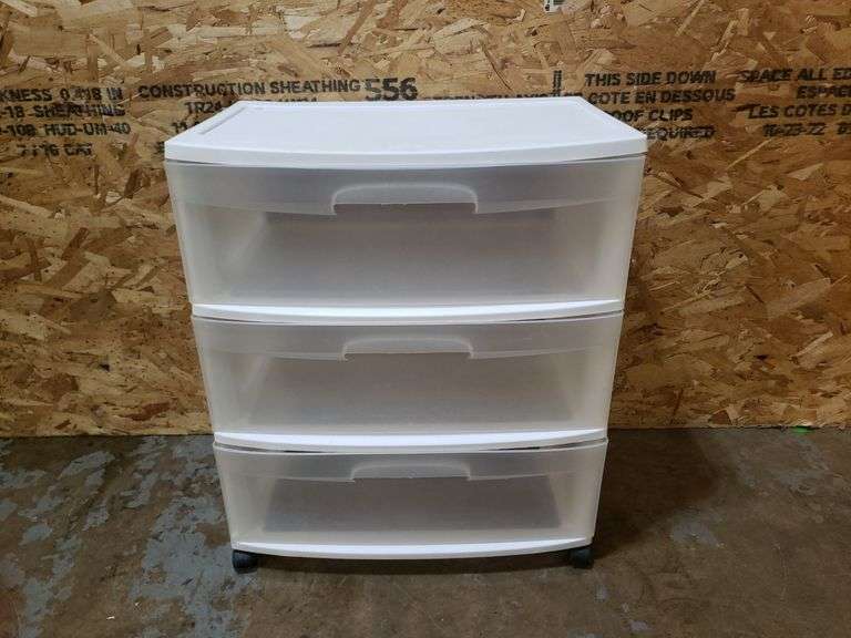 STERILITE STORAGE DRAWERS, 3 TIERED, 22"X15"X25"