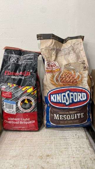 Two bags of charcoal unopened. 2f