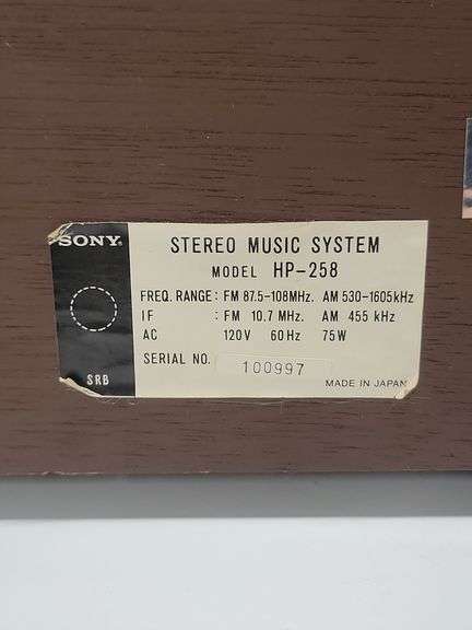 SONY STEREO MUSIC SYSTEM (HP-258)