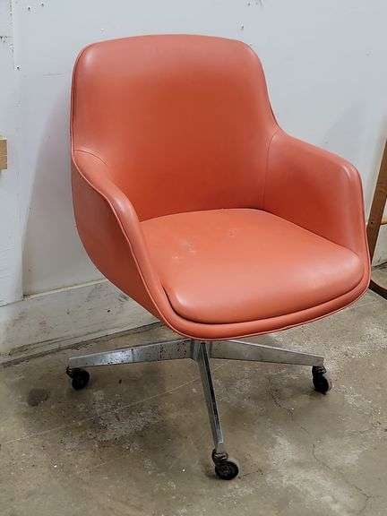 MCM Orange Swivel Desk Chair