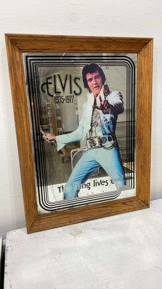 Framed vintage Elvis mirror. 1a