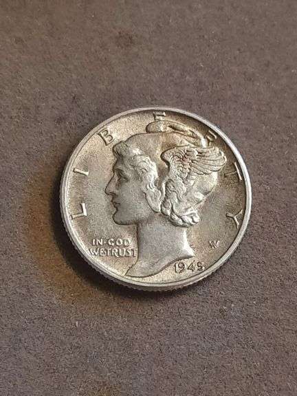 Full Bands 1945 Silver Mercury Dime