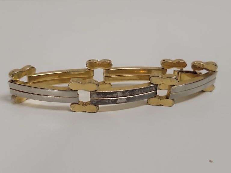 925 STERLING SILVER GOLD TONE BRACELET. DC
