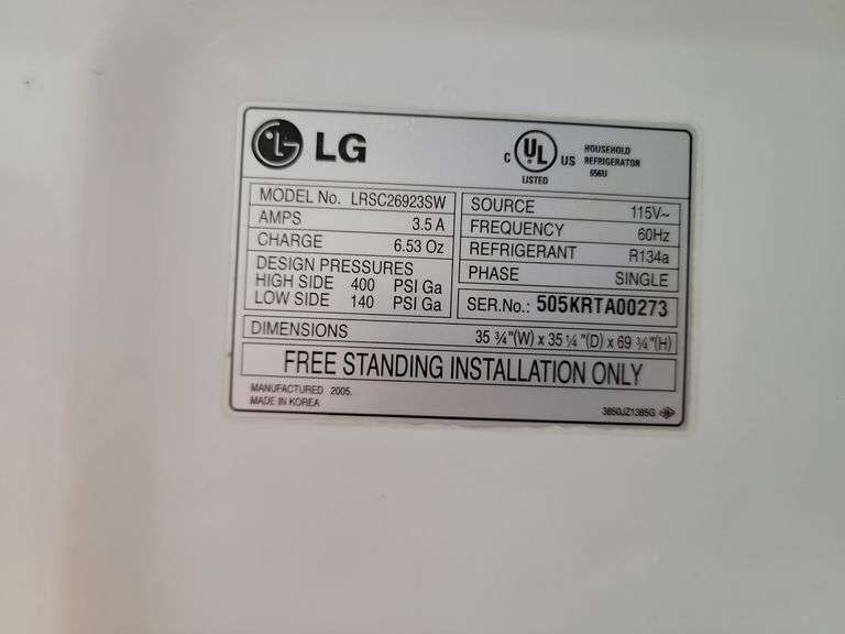 LG Side by Side Fridge with Ice Maker (BIN $200)