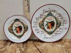 WILLIAMS-SONOMA FRUITS 8" & 6" PLATES. 18C