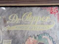 Vintage Dr. Pepper "King of Beverages" Mirrored Wall Clock. 6A