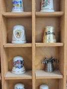 15x15 Display Case w/ Collectible Thimbles- Souvenir, Holiday & more. 4B