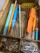BASKET FULL OF SEWING SUPPLIES. 18A