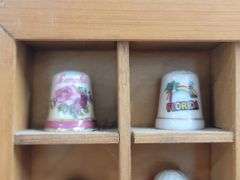 15x15 Display Case w/ Collectible Thimbles- Souvenir, Holiday & more. 4B