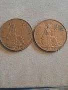 1936 1938 British One Pennies