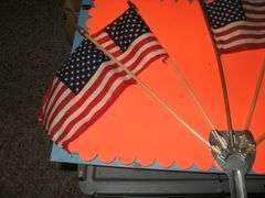 VINTAGE USA FLAG HOLDER FOR BIKES W/ 5 FLAGS