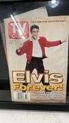 Three TV Guides with Elvis on covers in frame 1997 & 2000. 1a