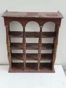 Vintage 4-Tier Wooden Wall Rack. 6E
