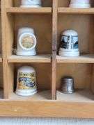 15x15 Display Case w/ Collectible Thimbles- Souvenir, Holiday & more. 4B