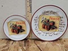 WILLIAMS-SONOMA FRUITS 8" & 6" PLATES. 18C