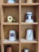 15x15 Display Case w/ Collectible Thimbles- Souvenir, Holiday & more. 4B