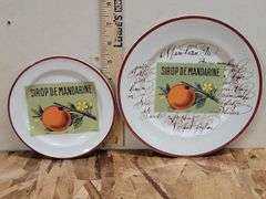 WILLIAMS-SONOMA FRUITS 8" & 6" PLATES. 18C