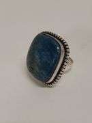 925 STERLING SILVER RING WITH BEAUTIFUL BLUE GEM. DC