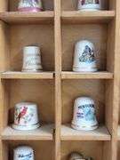 15x15 Display Case w/ Collectible Thimbles- Souvenir, Holiday & more. 4B
