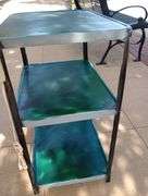 3 Tier vintage metal cart with wheels 20"×15"×28"