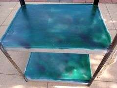 3 Tier vintage metal cart with wheels 20"×15"×28"