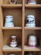 15x15 Display Case w/ Collectible Thimbles- Souvenir, Holiday & more. 4B